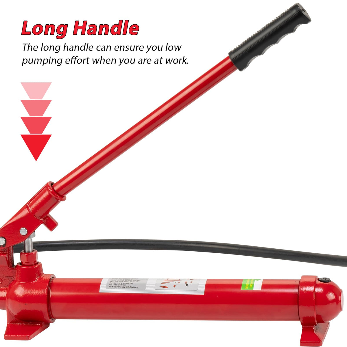 12 Ton Porta Power Kit, Hydraulic Jack with 4.6 ft Oil Hose