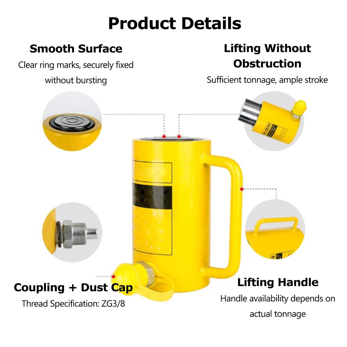 Split Power Plunger Jack Kit -Hydraulic Hand Pump CP-180/700, 50mm Stroke Cylinder Set, Easy Operation for Tight Spaces, Heavy-Duty Lifting Solution,30t-50mm/2in-cp700