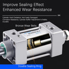 SCJ32*50/75/100-50-S Standard Air Pneumatic Cylinder Adjustable Pistons Double Rod Reset Seal Dust-Proof(Stroke 150-200mm,SCJ32 (Bore 32mm))