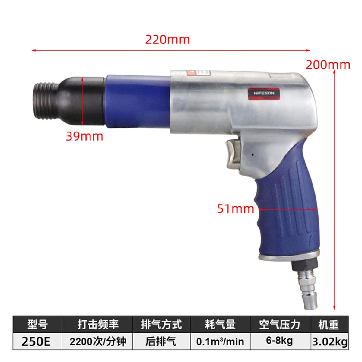 Air Hammer Pneumatic Air Needle Scalers Rust Removal Gun 250H Air Hammer Small Rust Remover Tools