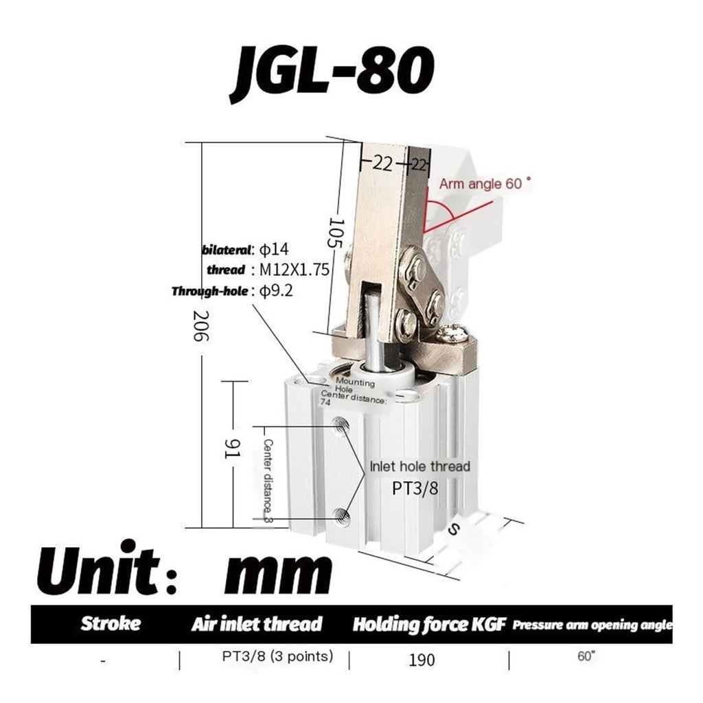 Lever Cylinder Pneumatic Clamping Rocker arm air Compression Fixture Cylinder ALC-25/32/40/50/63/80 JGL-25/32/40/50/63/80(JGL-80)