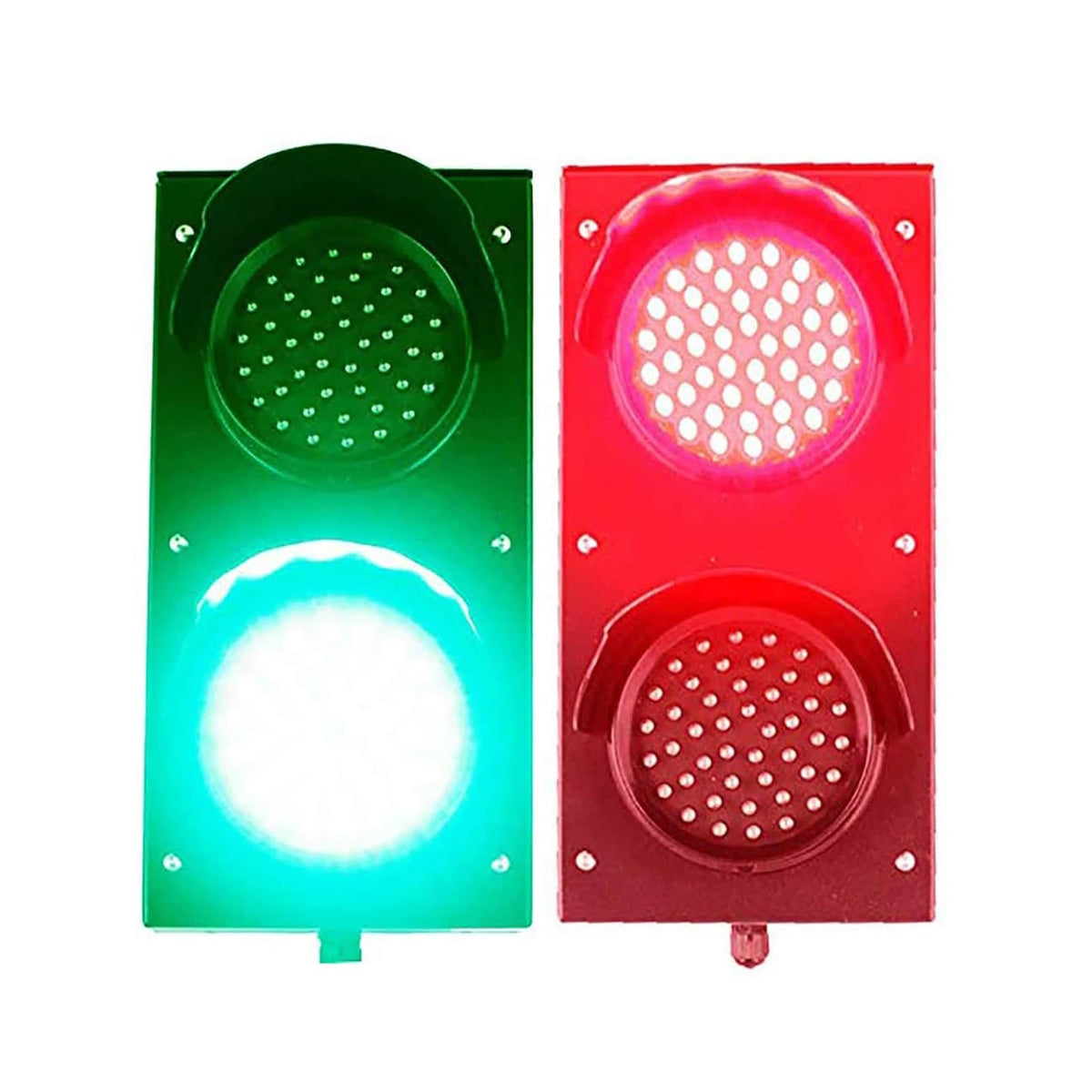 LED Traffic Light Indicator Light, 2-Lights Block Signal Red/Green Stop Light, Waterproof PC Housing for Cafe Bar Club Shop Warning Decoration (Color : 200mm-12v)(200mm 12v)