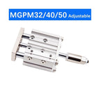 MGPM32/40/50 Adjustable Stroke Bore Size 32mm/40mm/50mm Three Axis with Rod Compact Guide Air Actuator Pneumatic Cylinder(MGPM40x150-50-XC8)