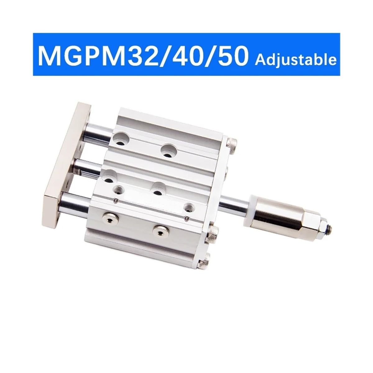 MGPM32/40/50 Adjustable Stroke Bore Size 32mm/40mm/50mm Three Axis with Rod Compact Guide Air Actuator Pneumatic Cylinder(MGPM40x150-50-XC8)