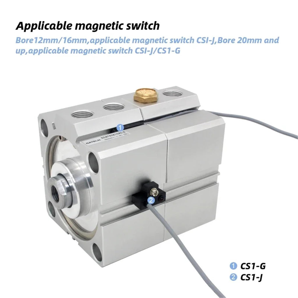 1pc SDAT80 Series Duplex Double Acting Compact Pneumatic Cylinder(SDAT80x25x0,-SB)