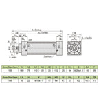 -Air Cylinder 1PCS SC100 Standard Air Cylinders Bore 100mm Stroke 25-1000mm Double Acting with Magnetic Aluminium Alloy Pneumatic Cylinders(SC100X350,with Floating Joint)