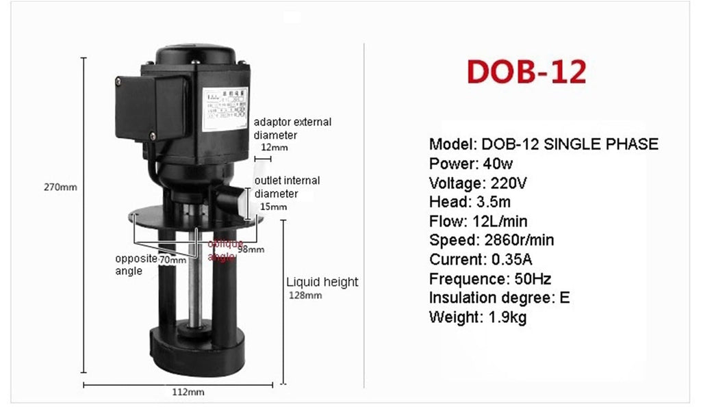 Efficiency Machine Tool Grinder Pump - Electric Circulating Oil Pump for Coolant Systems(DOB12 220V)