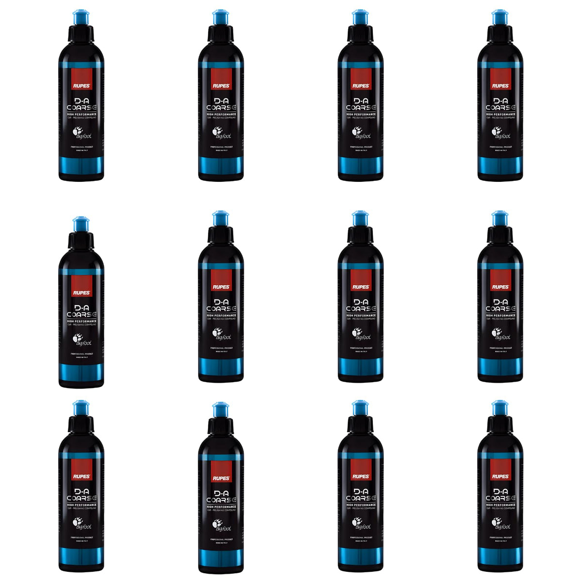 RUPES 9.DACOARSE250 Pack of 12 Blue 250 ml D-A Coarse High Performance Cut Polishing Compounds for Car Detailing & Removing Scratches | Removes Swirl Marks | Moderate to Severe Defect Removal