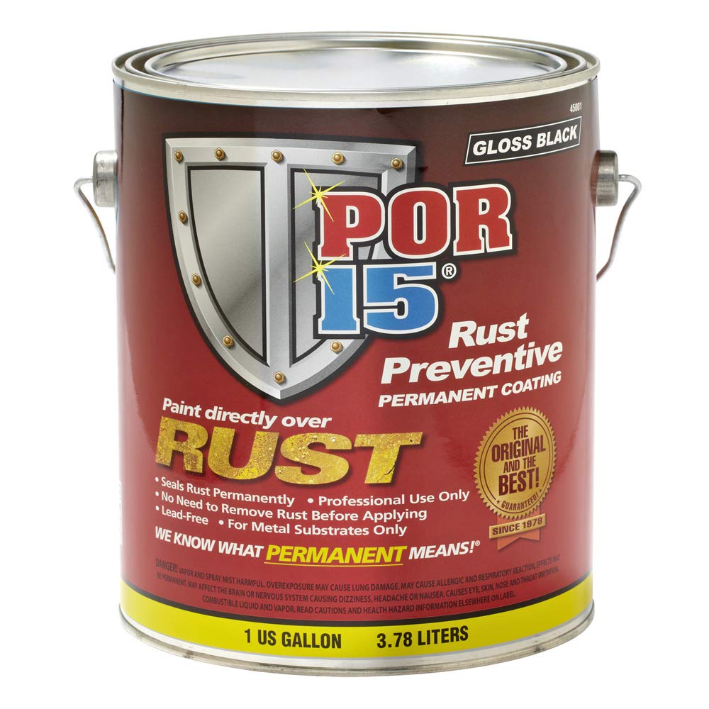 POR-15 Rust Preventive Coating, Stop Rust and Corrosion Permanently, Anti-rust, Non-porous Protective Barrier, 128 Fluid Ounces, Semi-gloss Black