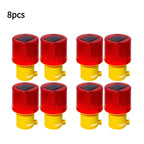 Solar LED Emergency Light Solar Traffic Tower Crane Warning Light LED Bulb Lamp Construction Site Harbor Road Marine Alarm Lamp(8PCS)
