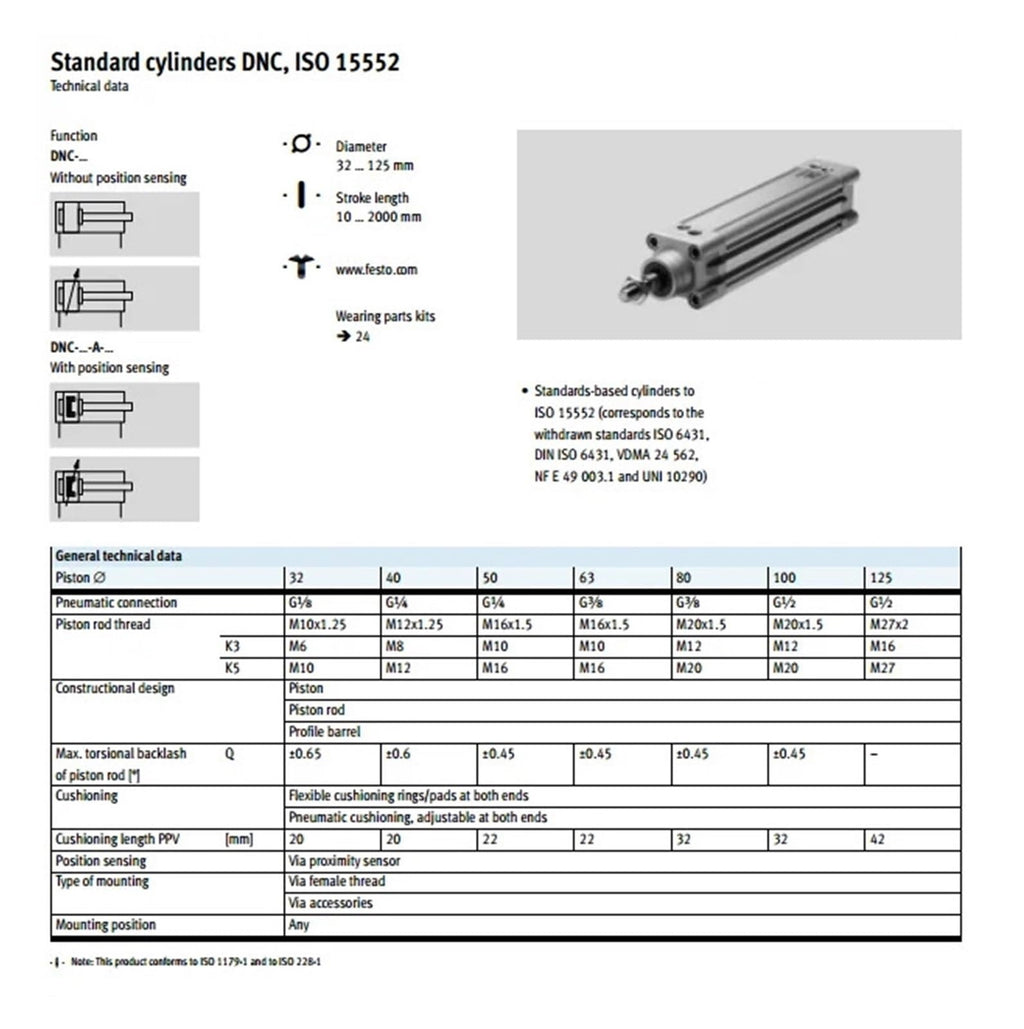 1pcs DNC-32-40-PPV-A DNC-50-125-PPV-A Cylinder Pneumatic Components bore 32 40 50mm 25-320mm Stroke DNC-40-80-PPV-A(320-PPV-A)