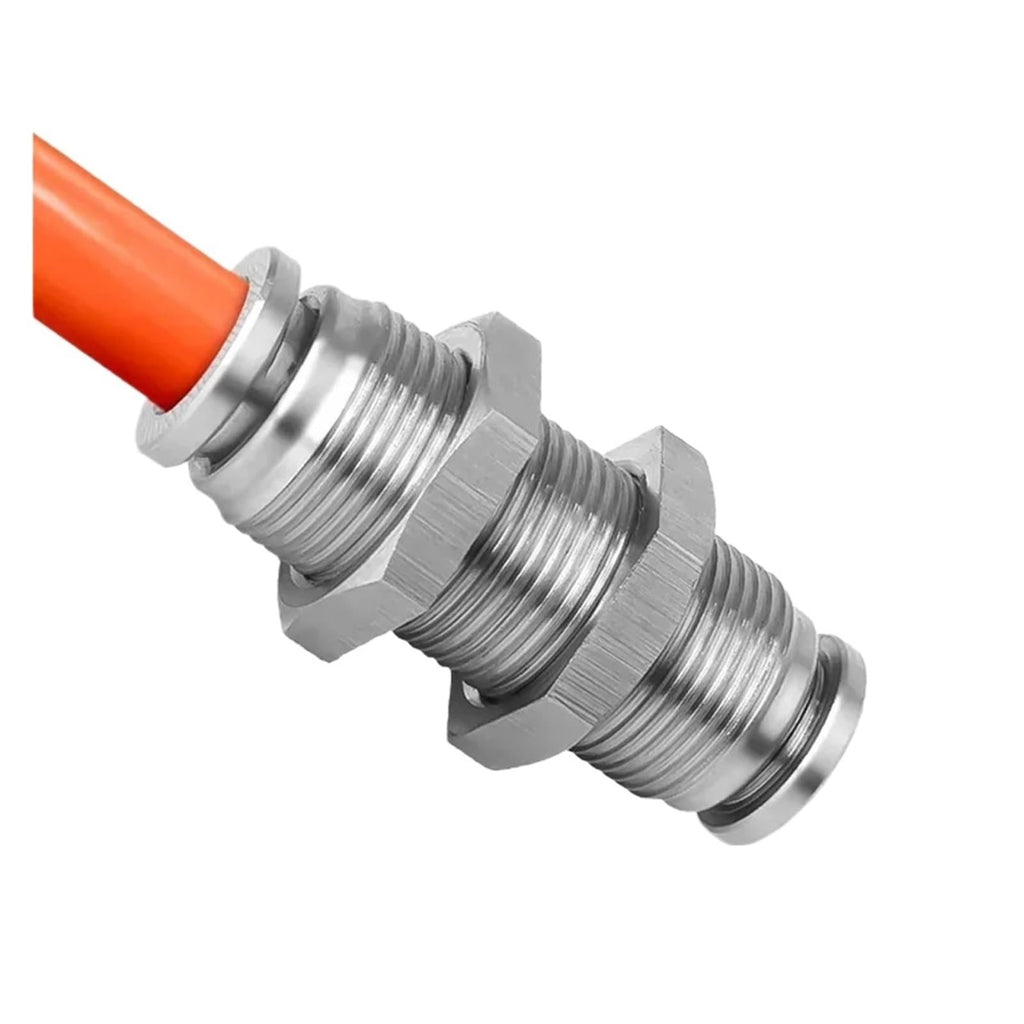 10PCS 304 Stainless Steel Pneumatic Connector PM Partition Metal Quick Coupling Plug 4 6 8 10 12 16mm Trachea Connector joyous(PM-16,50 pcs)