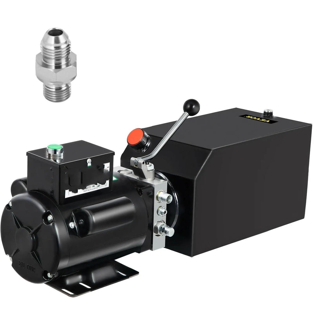 Low Profile Hydraulic Lifting Jack Car Mounted Hydraulic Pump 14L Quarthydraulic Pump Unit Dump Trailer Auto Repair Shop with Oil Reservoir Tan Car Hydraulic Pumps