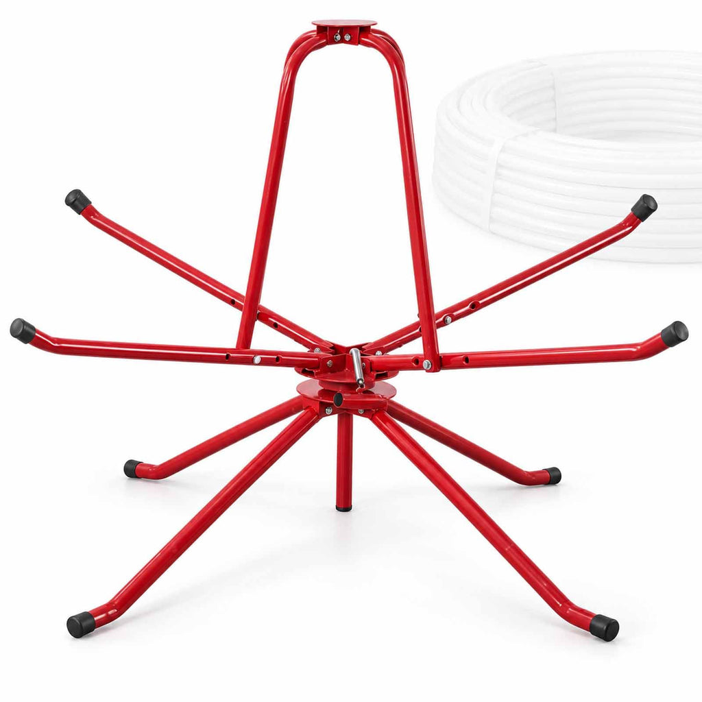 Heavy Duty Pex Piping Uncoiler, Multi-function Folding Tube Dispenser, 360° Rotation, Anti-kink Tubing, Foldable Pipe Dispenser, For Potable Water & Floor Heating Pipes Single Bearing Kit 3