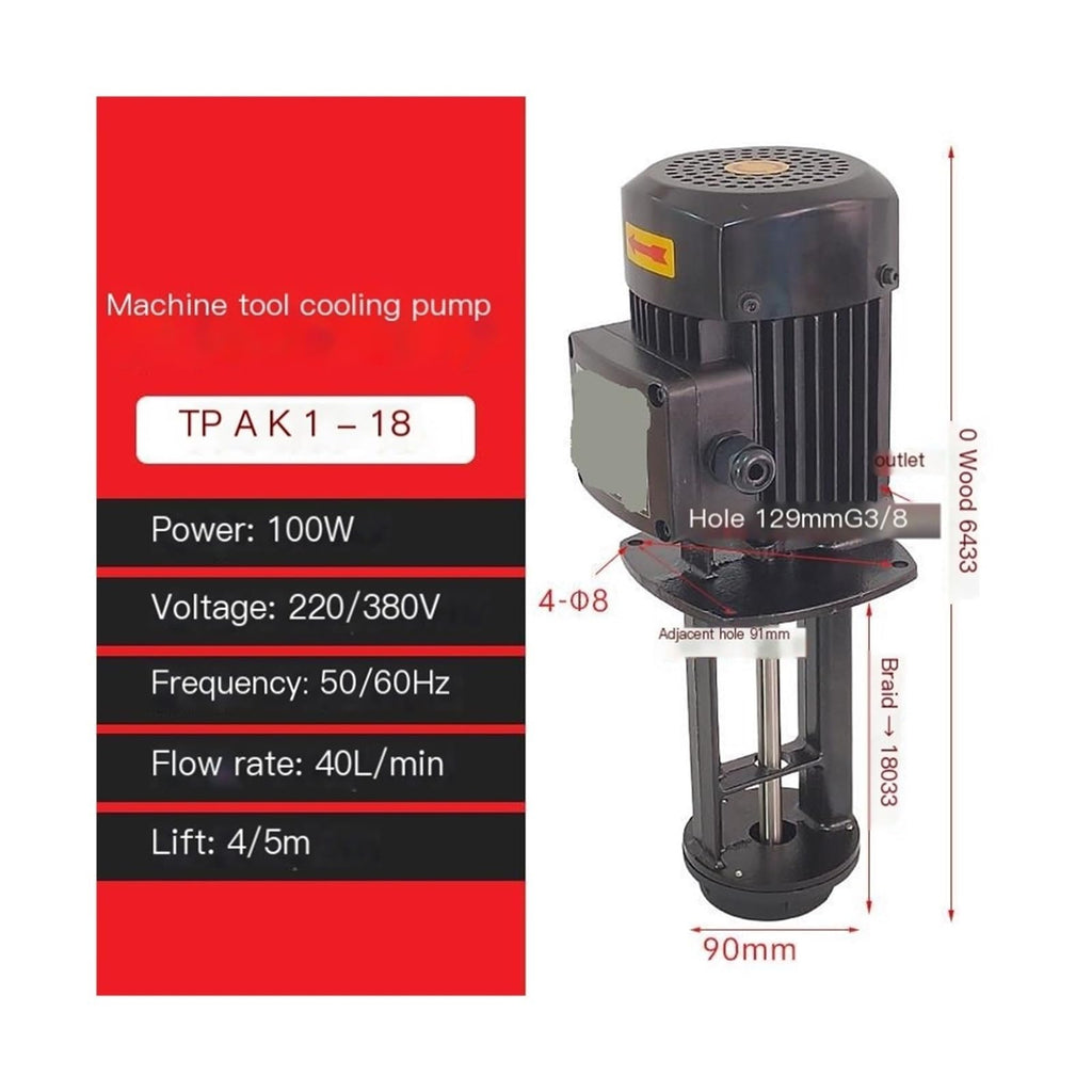 100W 3-Phase Vertical Immersion Pump for Machine Tool Cooling System(TPAK1-18 100W)