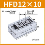 Air Cylinder HFD8 HFD12 HFD16 HFD20 HFD25 Compact Air Gripper Pneumatic Cylinder(HFD12X10)