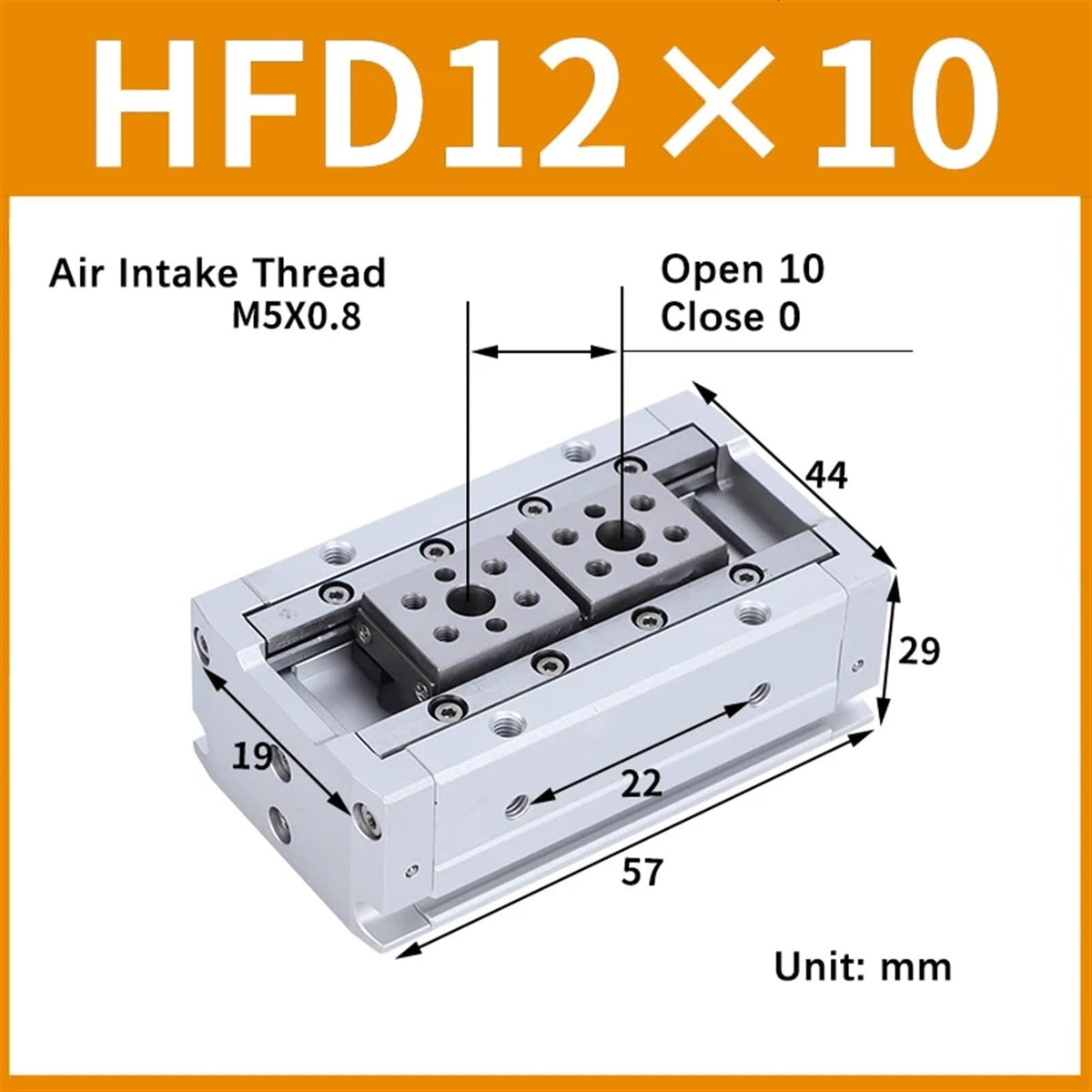 Air Cylinder HFD8 HFD12 HFD16 HFD20 HFD25 Compact Air Gripper Pneumatic Cylinder(HFD12X10)