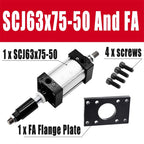 SCJ63x75-50 Standard Pneumatic Cylinder Bore 63mm Double Acting Air Cylinders Adjustable Stroke 25-75mm Large Thrust(SCJ63x75-50 and FA,with Magnet)