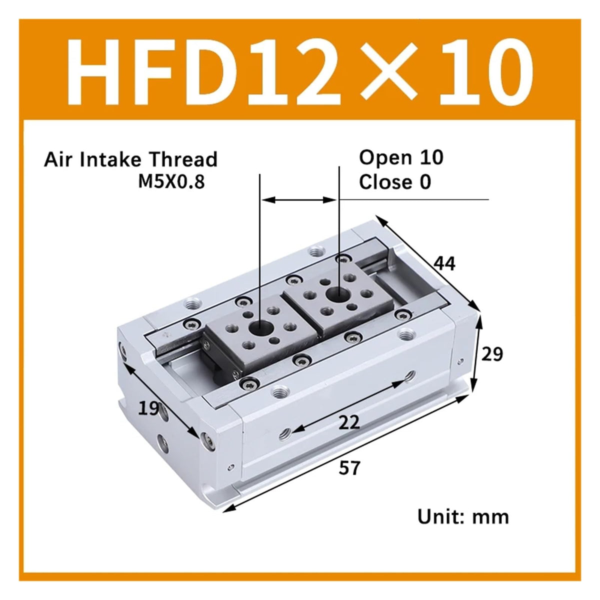 Air Cylinder HFD8 HFD12 HFD16 HFD20 HFD25 Compact Air Gripper Pneumatic Cylinder(HFD12X10)