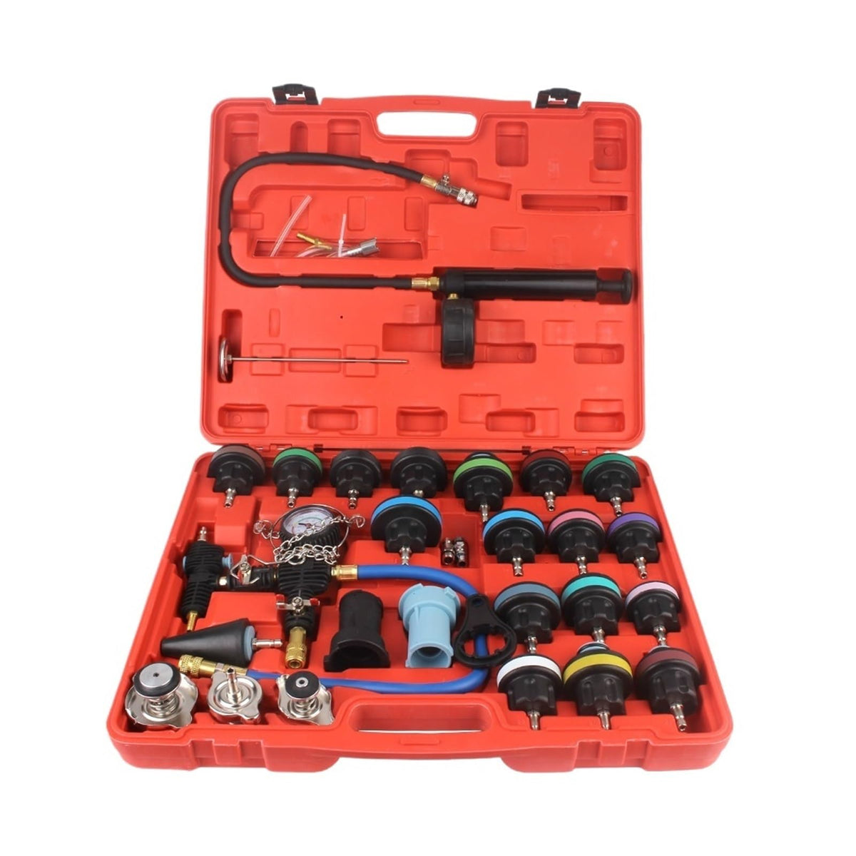 Water Leak Detection Detector Tool Radiator Pressure Tester Vacuum Type Cooling System Test Car water pressure gauge(28pcs)