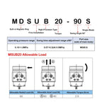 High Precision MDSUB20-90S Pneumatic Swing Table Blade Cylinder Manipulator rotates 90 Degrees Adjustable Built-in Ring