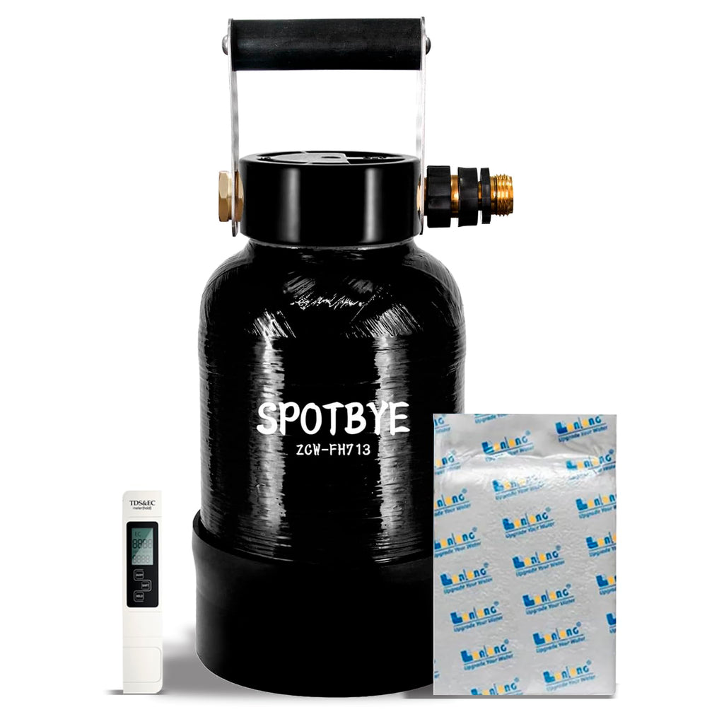 Spotless Water System for Car Wash, 10L Mixed Bed Resin DeionizedWater System, Bypass Valve & TDS Meter, Spot-Free Rinse for Cars RVs Boats Solar Panels