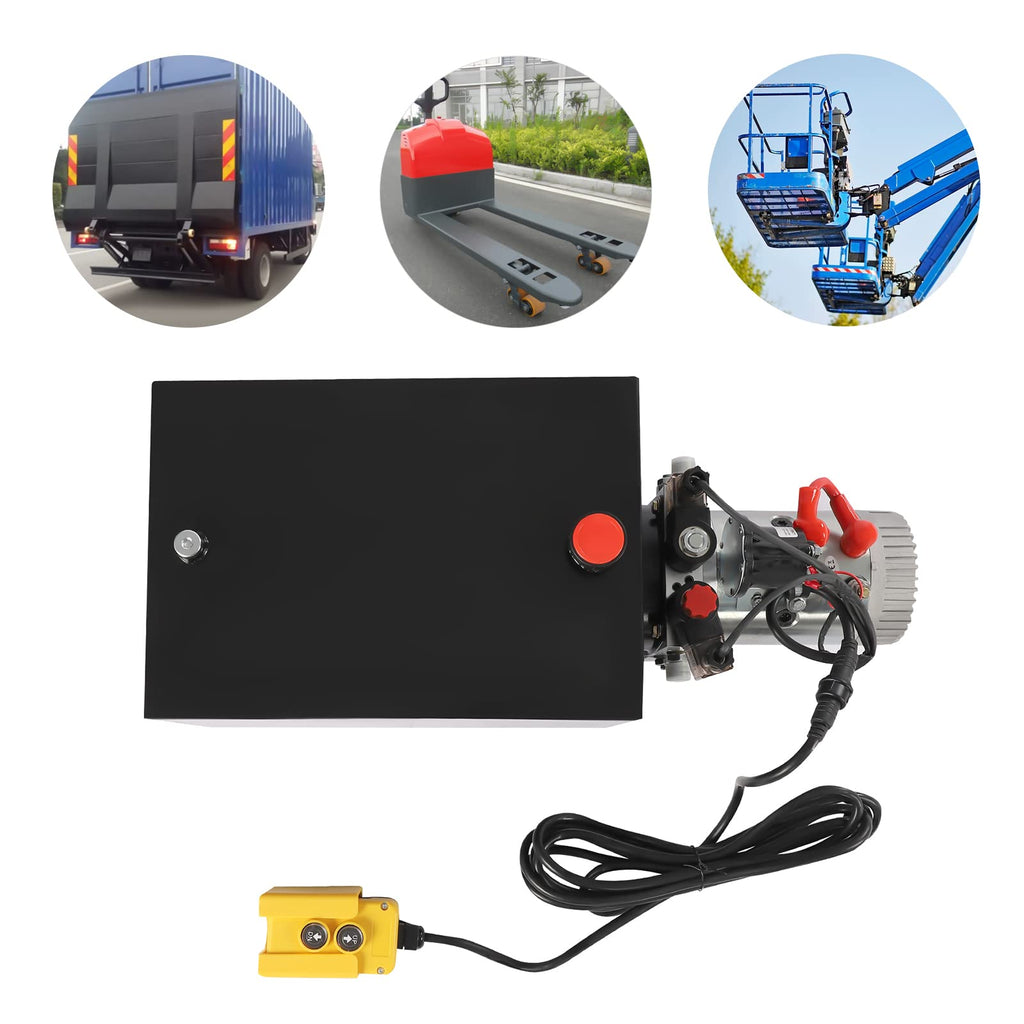 20 Quart Hydraulic Unit, Dc 12 V Double Acting Hydraulic Dump with Remote Control, 16Mpa Release Pressure, 3000W Trailer Pump Action ing Unit for Dump Trailer Car Lifting Trucks Etc