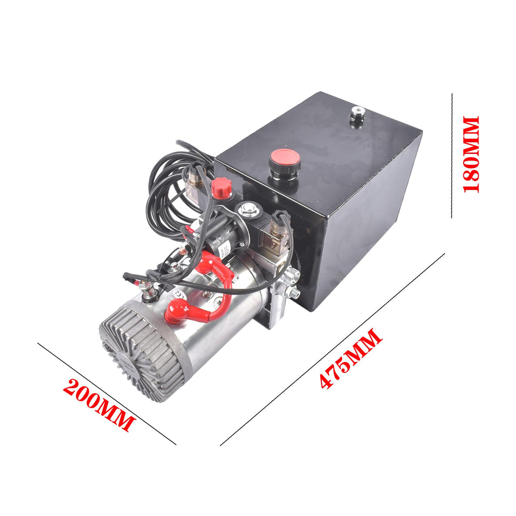 8 Quart Double Acting Hydraulic Pump Dump Trailer 12V DC Power Unit