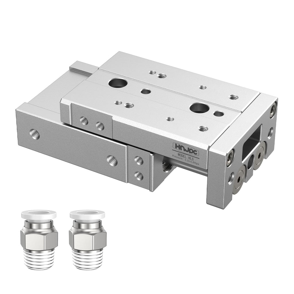 Slide Guide Rail Pneumatic Cylinder, 1 inch (25mm) Bore 6 inch (150mm) Stroke with Magnetic, Mini High Precision Guided Air Cylinder for Automation (HLS25-150)