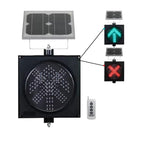 Industrial Solar Traffic Stop Light 1 Light X/Arrow, Red/Green Stop and Go Light with Remote Control, Industrial Signal Light with Solar Panel, for Intersections, Roads,