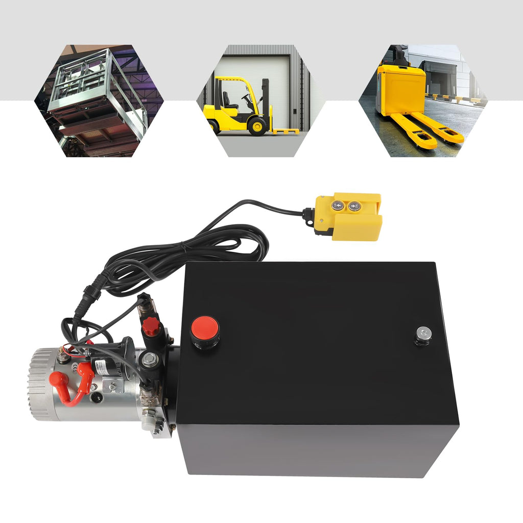 20 Quart Double Acting Hydraulic Pump,12V Hydraulic Power Unit