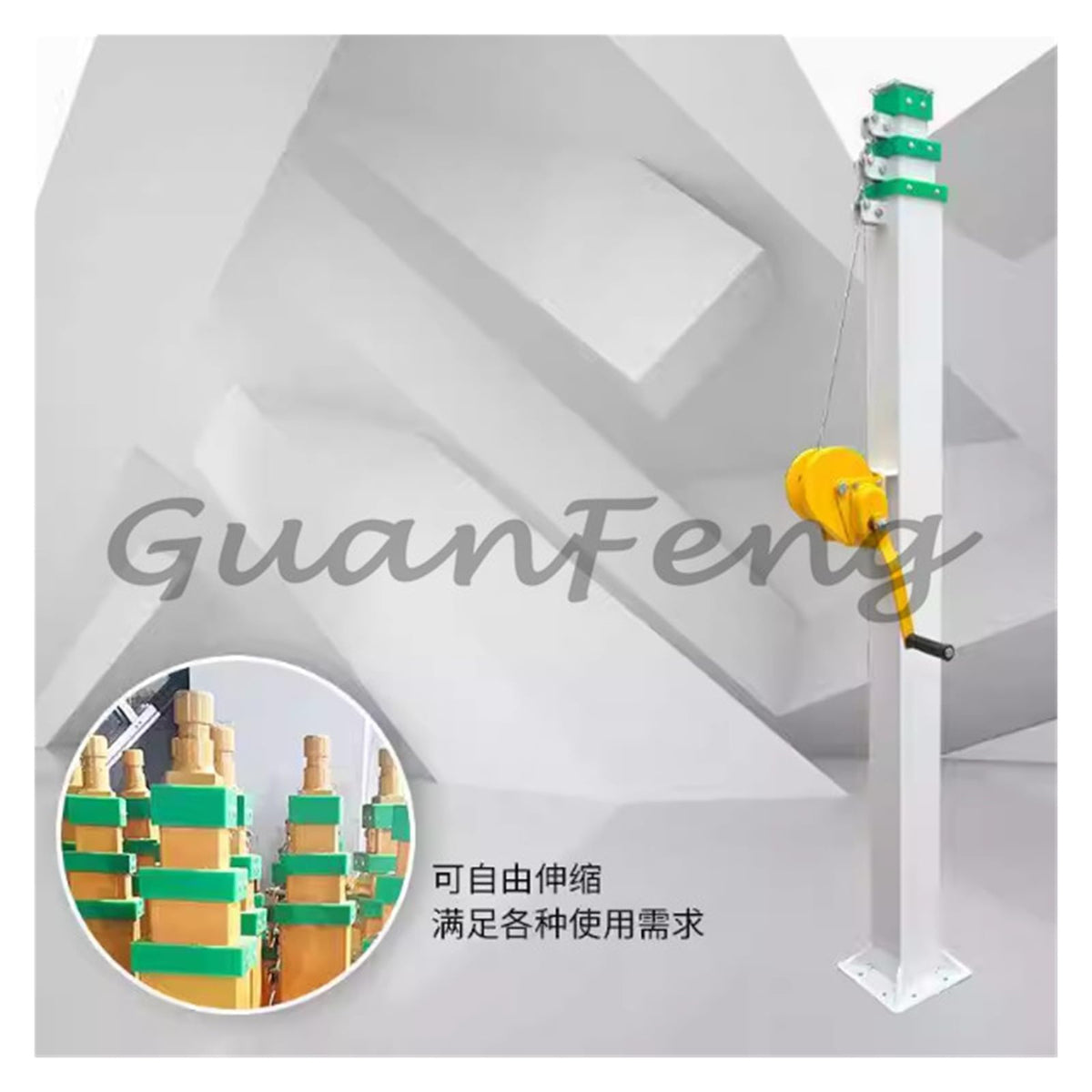 3-6 Section Retractable Galvanized Electric Winch Hydraulic Light Tower Telescopic Mast Machine