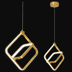 Modern LED Chandelier Chrome Rectangular Pendant Light Fixtures 4000K 20W Dimmable Height Adjustable Pendant Lighting for Dining Room Kitchen Island Bedroom Living Room Foyer（3-Pack）