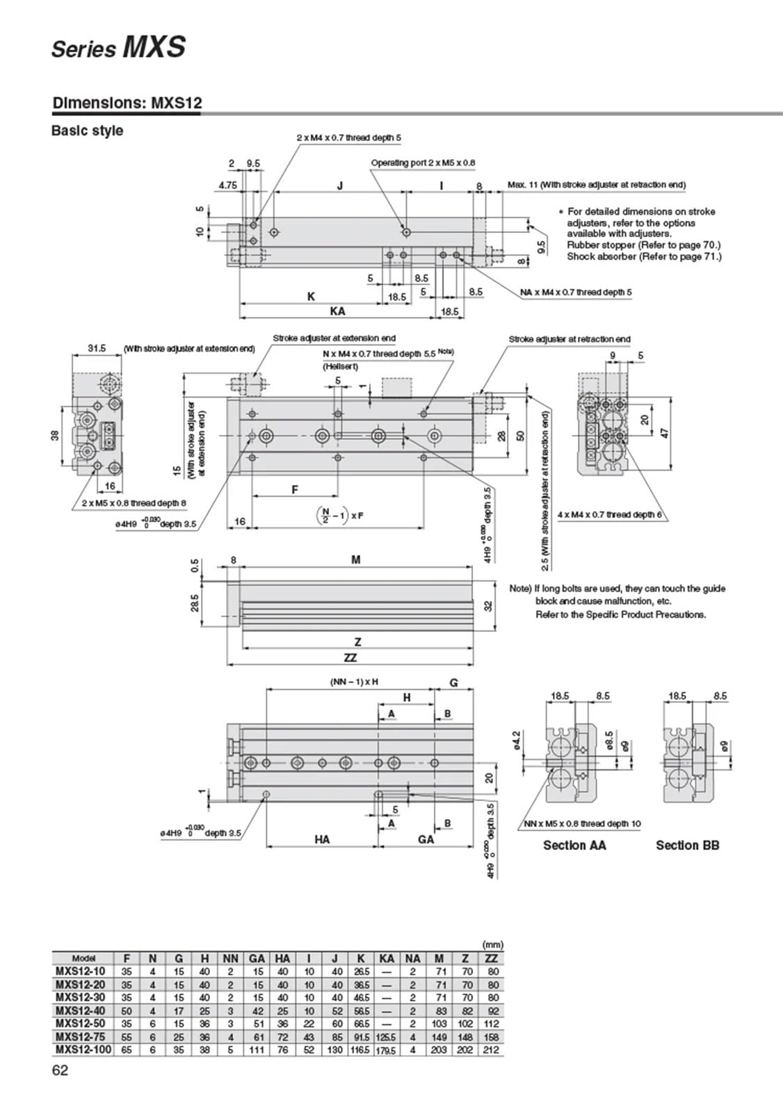 1pcs Double Rod Guide Rail Slide Pneumatic Cylinder MXS12-100 MXQ16 MXS12L MXQ16L bore 12 16mm Stroke 10-125mm Slide Cylinder(MXS12L)