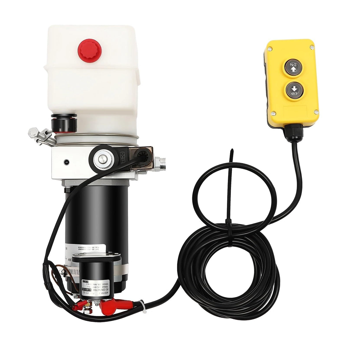 12V Hydraulic Pump 800W Copper Motor 1.1cc/r 18Mpa 1.5L Tank Remote Control Black and Silver for Dump Trailer Truck