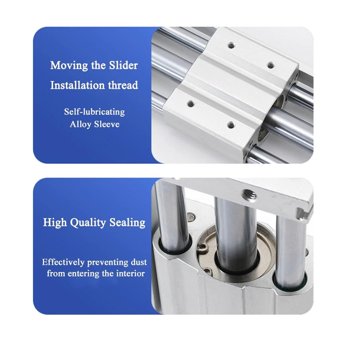 Magnetic Coupling Rodless Pneumatic Cylinder with Slide Bearing(800 Stroke,Bore 15mm)