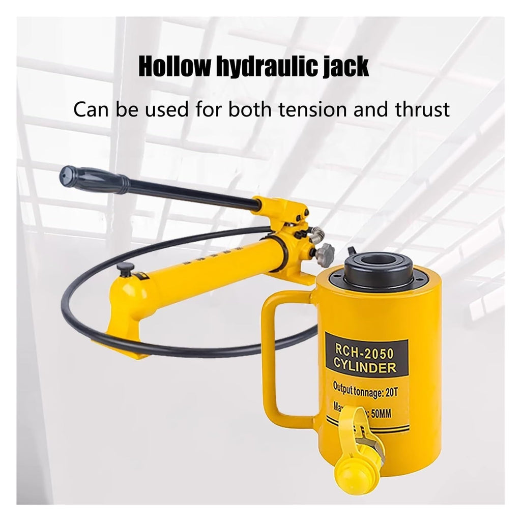 Hydraulic Hand Pump with Hollow Single-Acting Cylinder, 4in Stroke, Push & Pull Action, CP-700 – Heavy Duty, Portable Hydraulic Tool for Lifting and Repair Tasks,20T-2in Stroke+CP-700 Hand Pump
