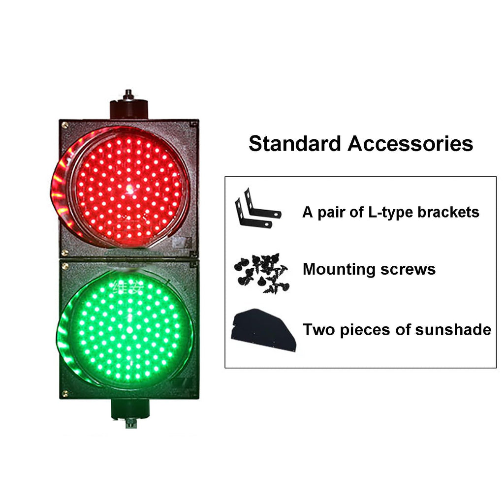 Traffic Light, Red/Green Stop and Go Light, Industrial Loading Dock Bay Light, Outdoor Waterproof Indicator Warning Light, for Toll Station,(200mm 24v)