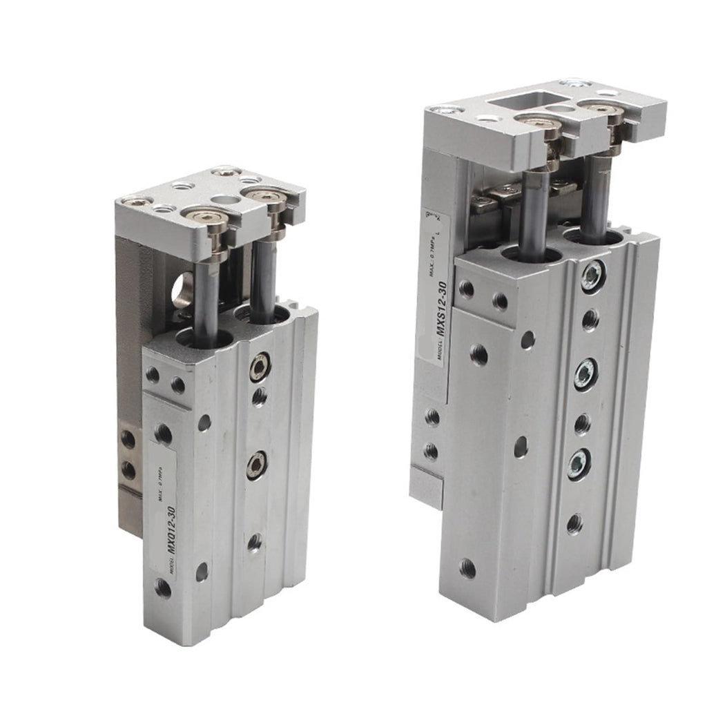 Double Rod Guide Rail Slide Pneumatic Cylinder MXS12-100 MXQ16 MXS12L MXQ16L bore 12 16mm Stroke 10-125mm Slide Cylinder(MXS12)