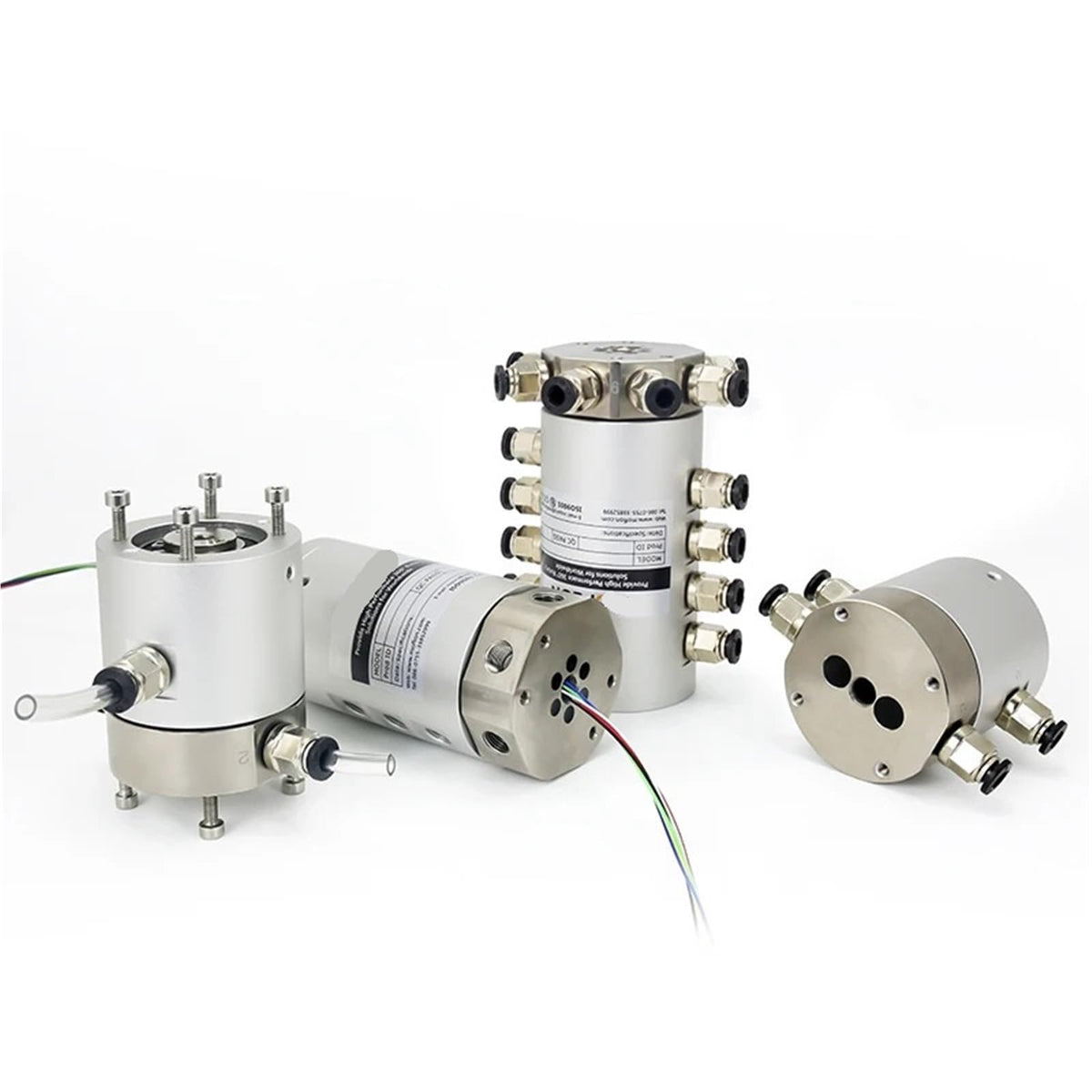 1pc 2 Way 360 Degree Rotary Union Pneumatic Electrical Slip Ring with Air Tube(1-Ch Air6-Ch 5A Elec)