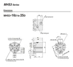 MHS2 MHS3 MHS4 2-Finger 3-Finger 4-Finger Pnuematic Cylinder MHS3-50D MHS3-16D MHD3-20D MHS3-25D(MHS3-50D)