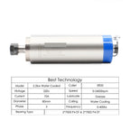 2.2kw ER20 Water Cooled Spindle Kit Water Cooling Spindle & 2.2kw VFD & 80mm Spindle Bracket & 75w Water Pump(GP,Steel Ball Bearing)
