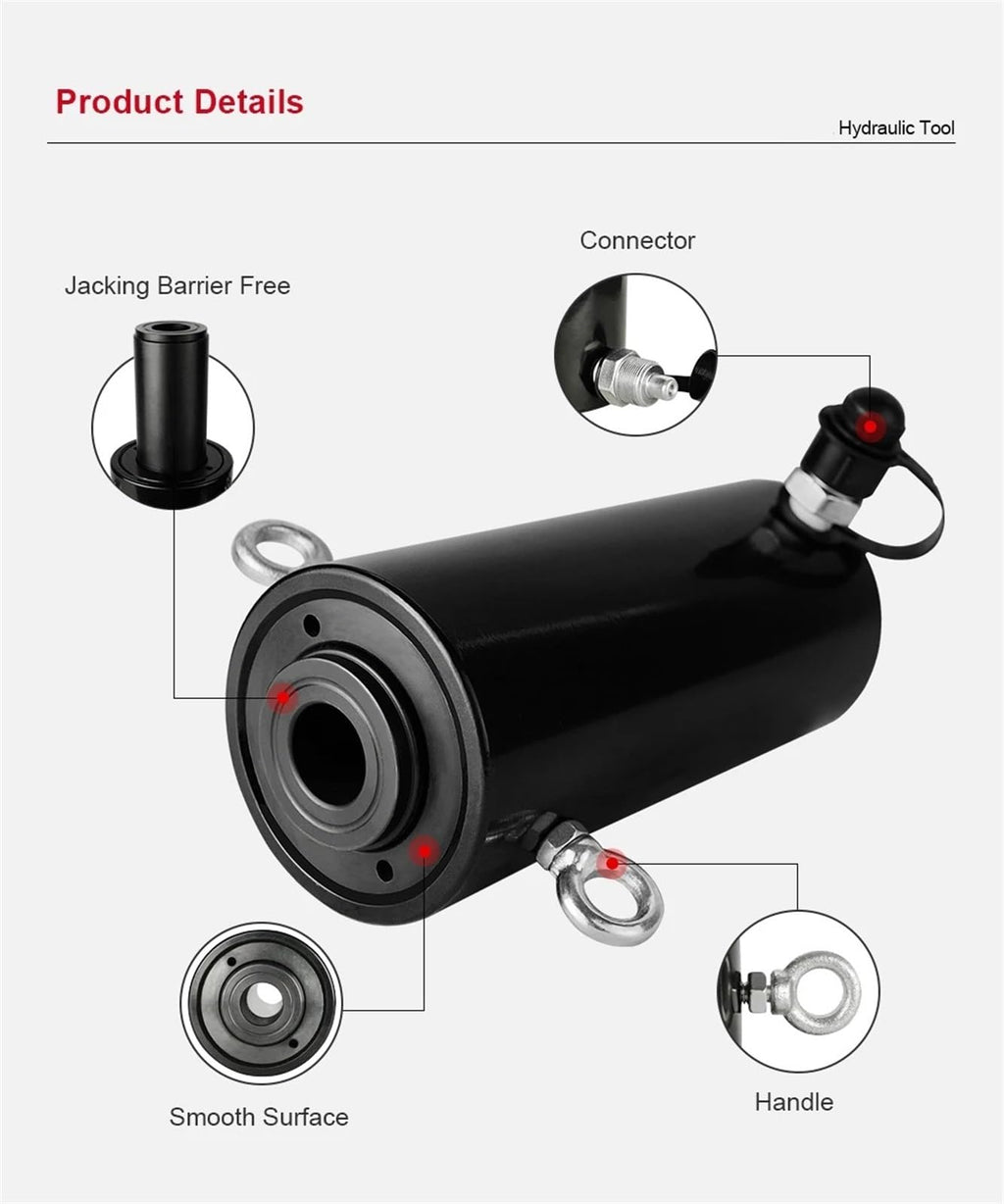 Electric Hydraulic Pump High Pressure Electric Pump, 100Ton 75mm Hydraulic Hollow Hole Cylinder Hydraulic Lifting Jack