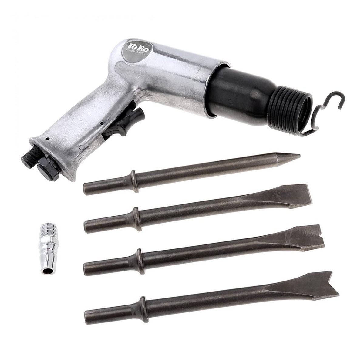 Air Hammer Kit, Air Hammer Professional Handheld Pistol Gas Shovels Small Rust Remover Pneumatic Tools with 4 Chisels set 9190 190mm Pneumatic Tools