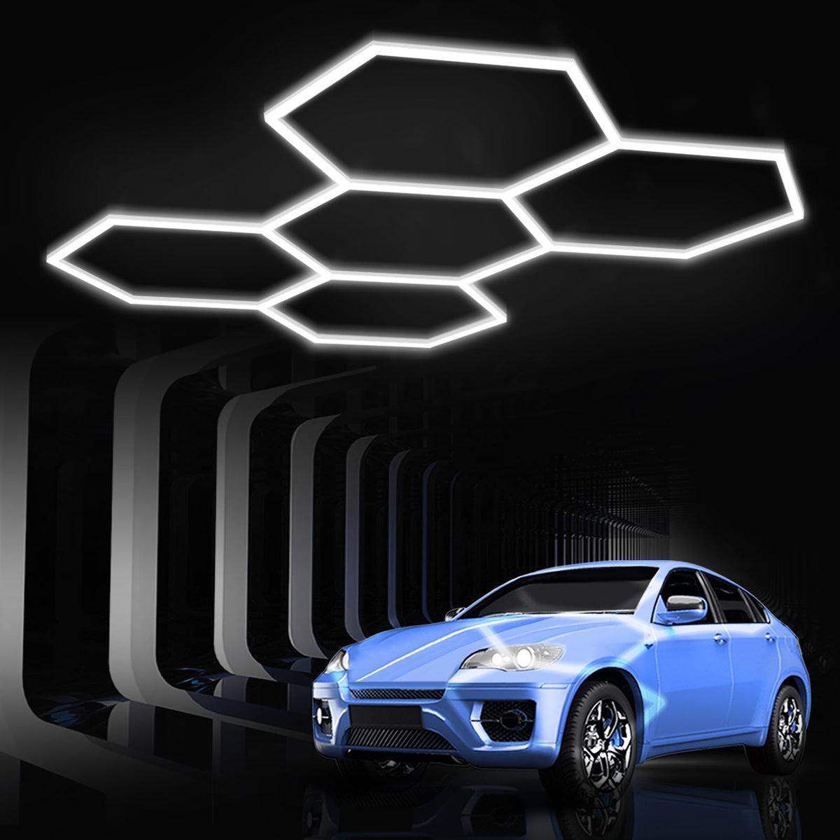 Hexagon led Lights: DIY Ceiling LED Light Hexagon Garage Lights 63070LM