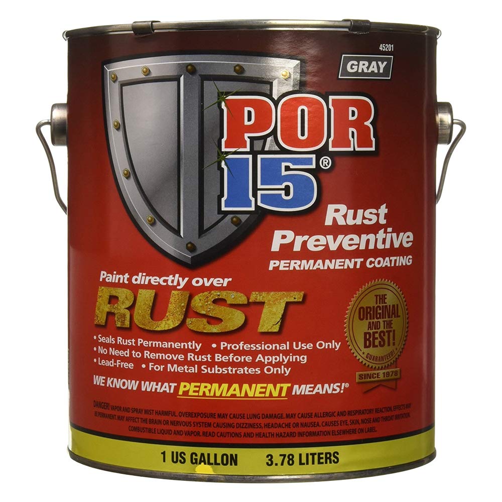 POR-15 Rust Preventive Coating, Stop Rust and Corrosion Permanently, Anti-rust, Non-porous Protective Barrier, 128 Fluid Ounces, Semi-gloss Black