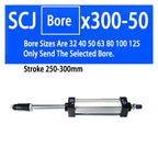 1PCS Adjustable Pneumatic Cylinder SCJ32/40/50/63/80/125mm Bore Air Cylinder Piston Big Thrus 25/50/75/100/200/300mm Stroke(BORE 32mm)