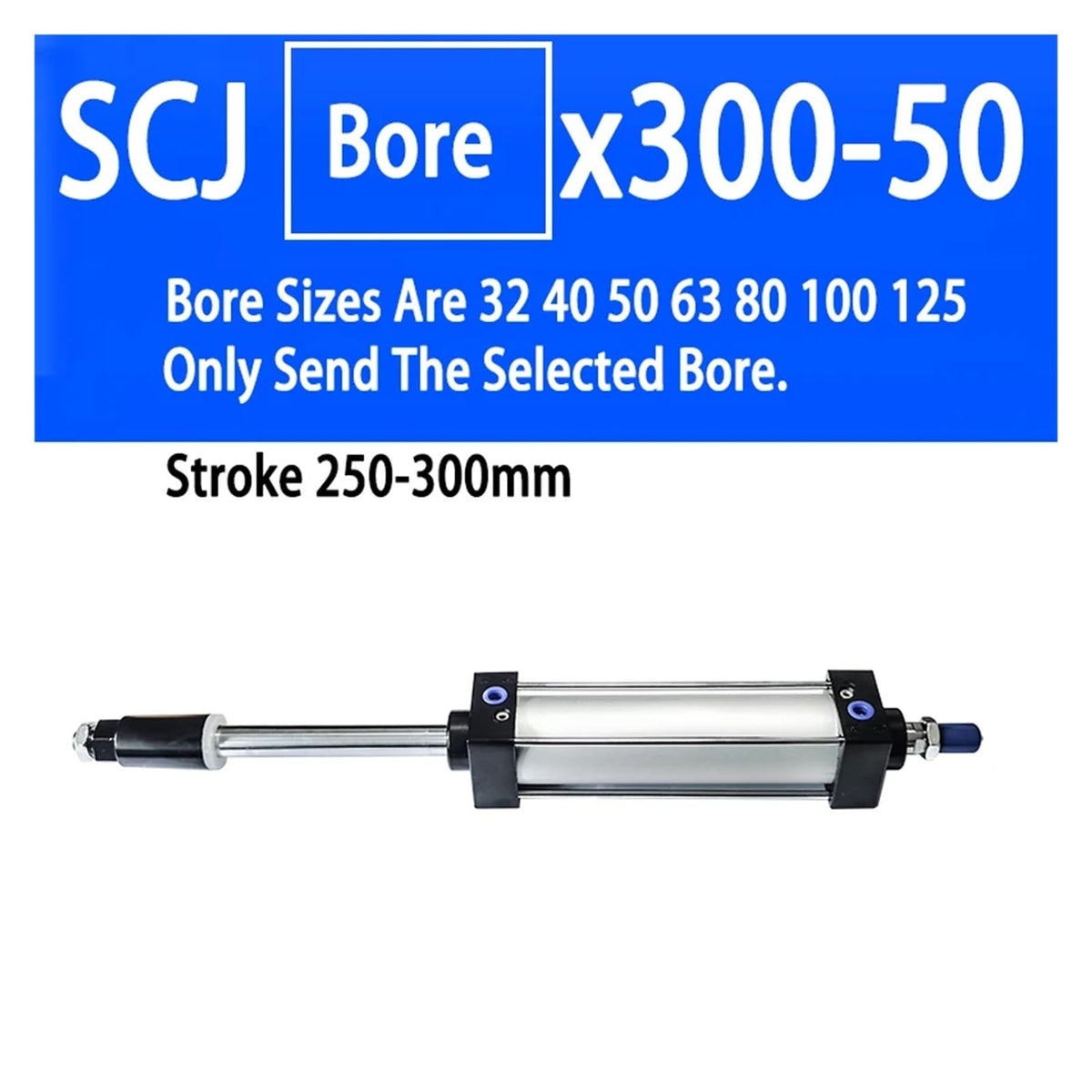 1PCS Adjustable Pneumatic Cylinder SCJ32/40/50/63/80/125mm Bore Air Cylinder Piston Big Thrus 25/50/75/100/200/300mm Stroke(BORE 32mm)