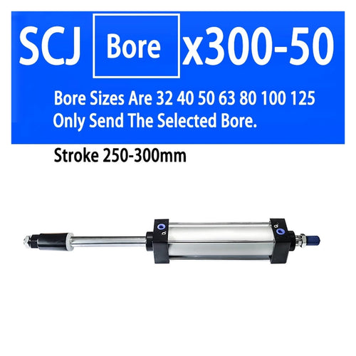 1PCS Adjustable Pneumatic Cylinder SCJ32/40/50/63/80/125mm Bore Air Cylinder Piston Big Thrus 25/50/75/100/200/300mm Stroke(BORE 32mm)