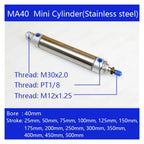 MA40x450 500mm-CA-S Pneumatic Cylinder 40MM bore Stainless Steel Double Acting Mini Round Cylinder